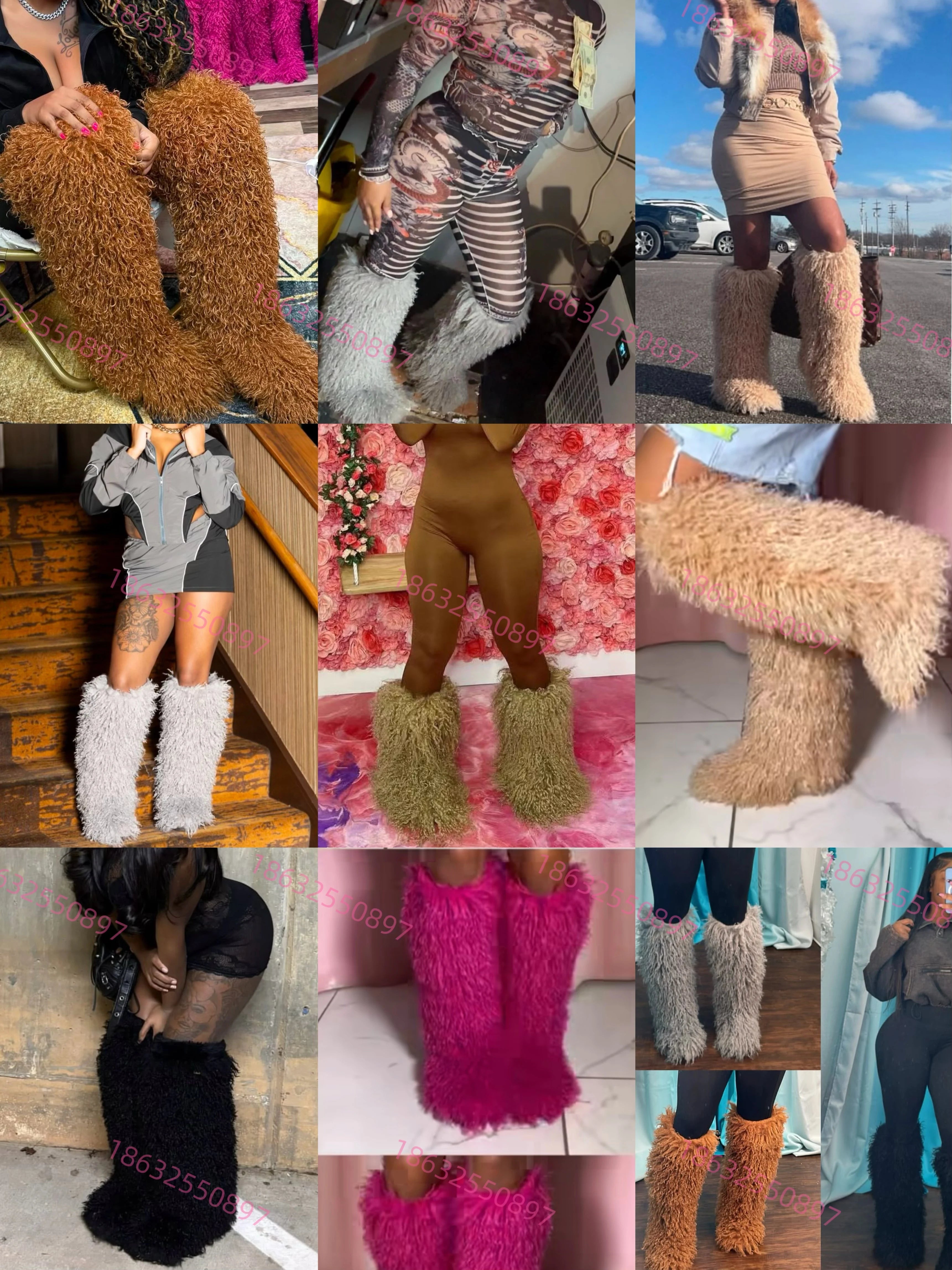 Ins Claw Slippers Adults Winter Flip Flops Warm Fur Slides Fluffy Fuzzy House Shoes Unisex Animal Claw Slippers