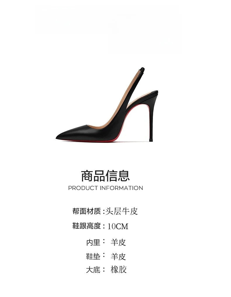 2025 Summer Woman Sandals Black Pointed toe Hollow Women's Sandals Elegant Woman Heels Luxury Designer High Quality Ladies Shoes
