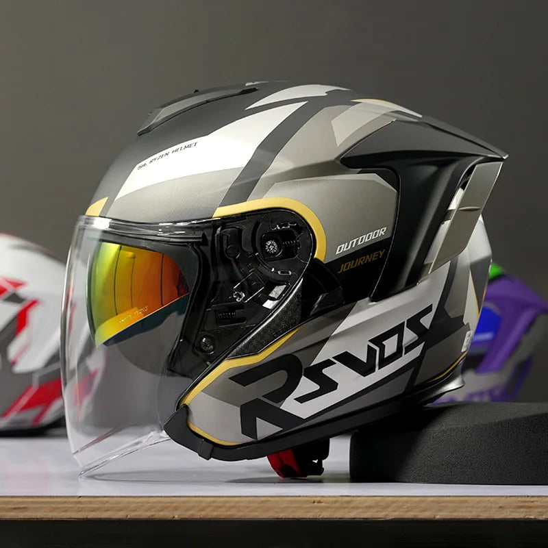 Lightweight Ventilated 3/4 Open Face Helmet DOT ECE Approves Motorbike Scooter Scooter Half Helmet Open Face Casco Moto