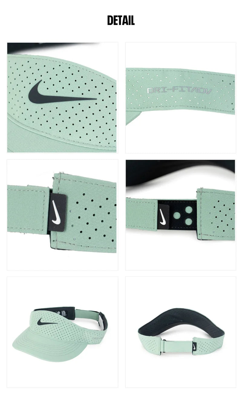 Nike Unisex Quick-Dry Tennis Sun Visor Cap Couple Style Soft Gray Green/Charcoal Black/Black Fb6443-006