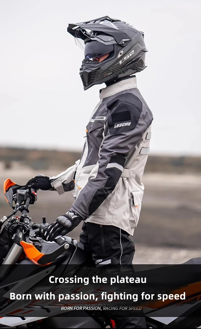 LYSCHY Motocross Jacket Pants Winter Warm Waterproof Motorcycle Riding Jacket Men Women Outdoor Off-Road Motorbike Rally Jacket