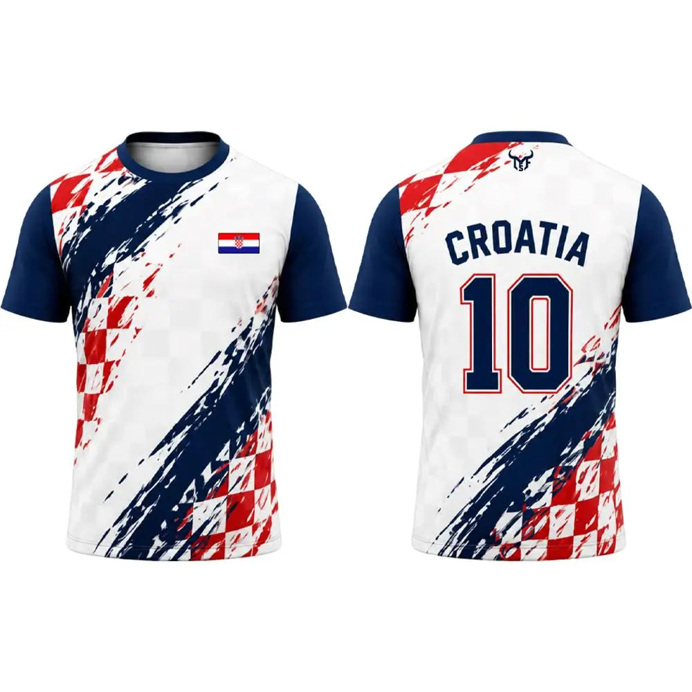 Croatia Flag Printed T-shirt Men Quick Dry Breathable Football Jersey Men's And Women's Casual Streetwear Short-sleeved Tops