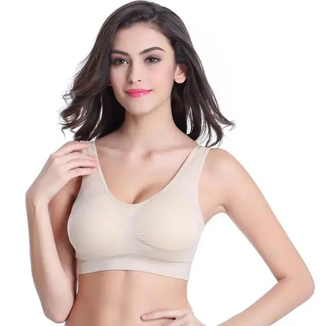 S-7XL Plus Size Thin Non-underwire Bra Zero Bondage Women's UnderwearSports Yoga Wireless Vest Seamless adjustable Brassiere