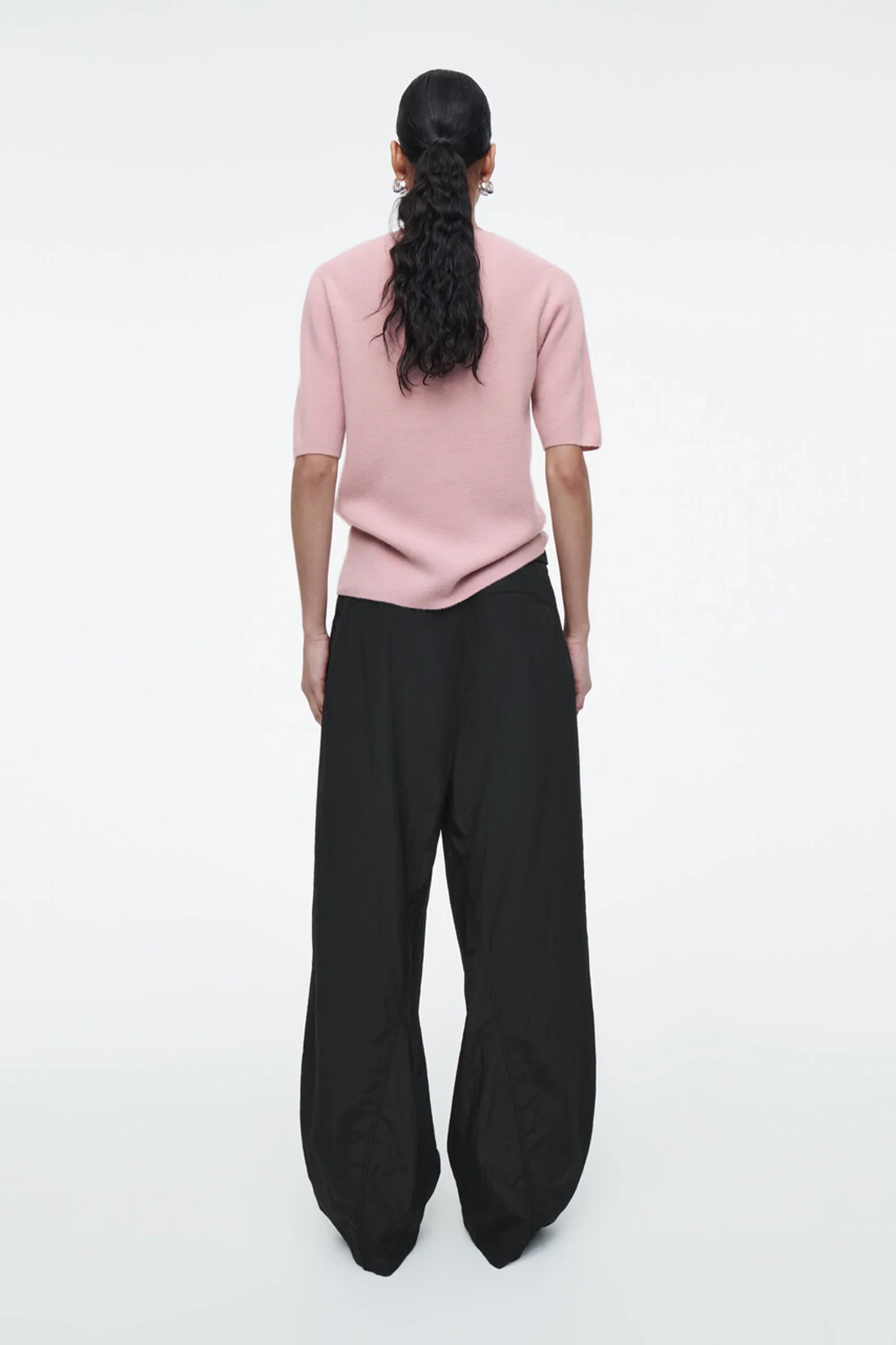 XIMIAN APPAREL 2026 YAZHIMEI cos spring new style of Women's casual fashion standard pink crew-neck knitted T-shirt
