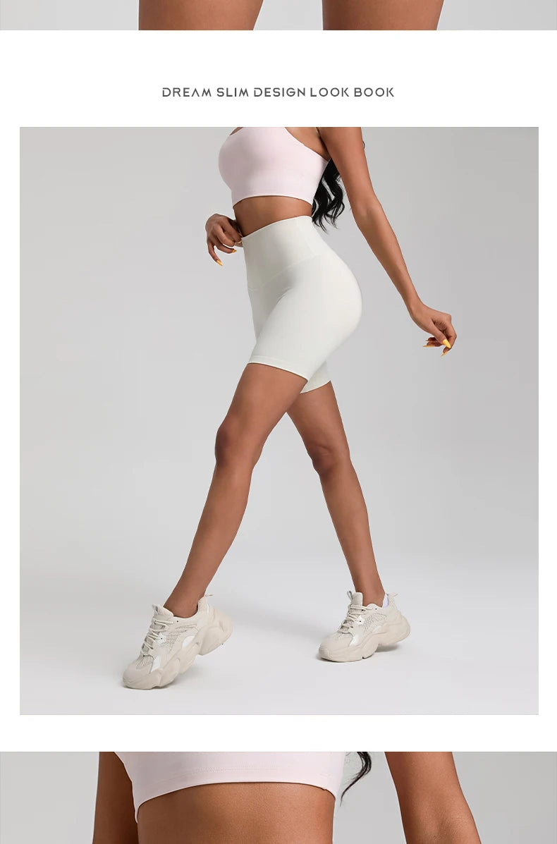 Solid Color High Waist Yoga Short Leg Cycling Women Fitness Sports Short Comprehensive Training Jog Squat Proof Internal Pocket