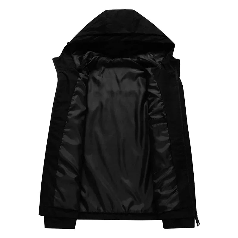 Men's 2026 Outdoor Leisure Waterproof Raincoat Lightweight Cycling Hooded Street Style Hiking Windproof Jacket Coat Outerwear