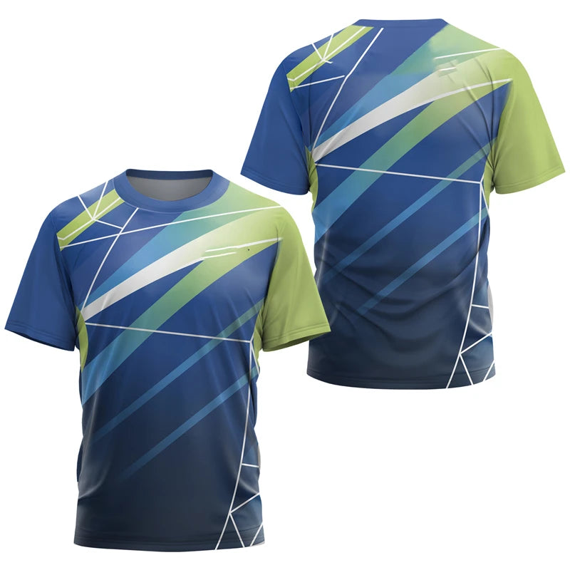 Simple Quick Dry Table Tennis T Shirts For Men Summer Short Sleeve Fashion 3D Printed Sports T-shirts Loose Breathable Gym Tops