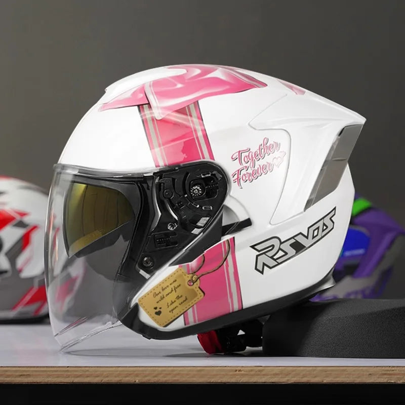 Lightweight Ventilated 3/4 Open Face Helmet DOT ECE Approves Motorbike Scooter Scooter Half Helmet Open Face Casco Moto