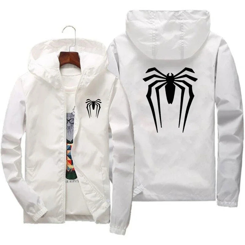 Men's Slim-fit Hooded Jacket Is Available in Various Sizes and Is Perfect for Casual Daily Wear with Its Printed Design Spring