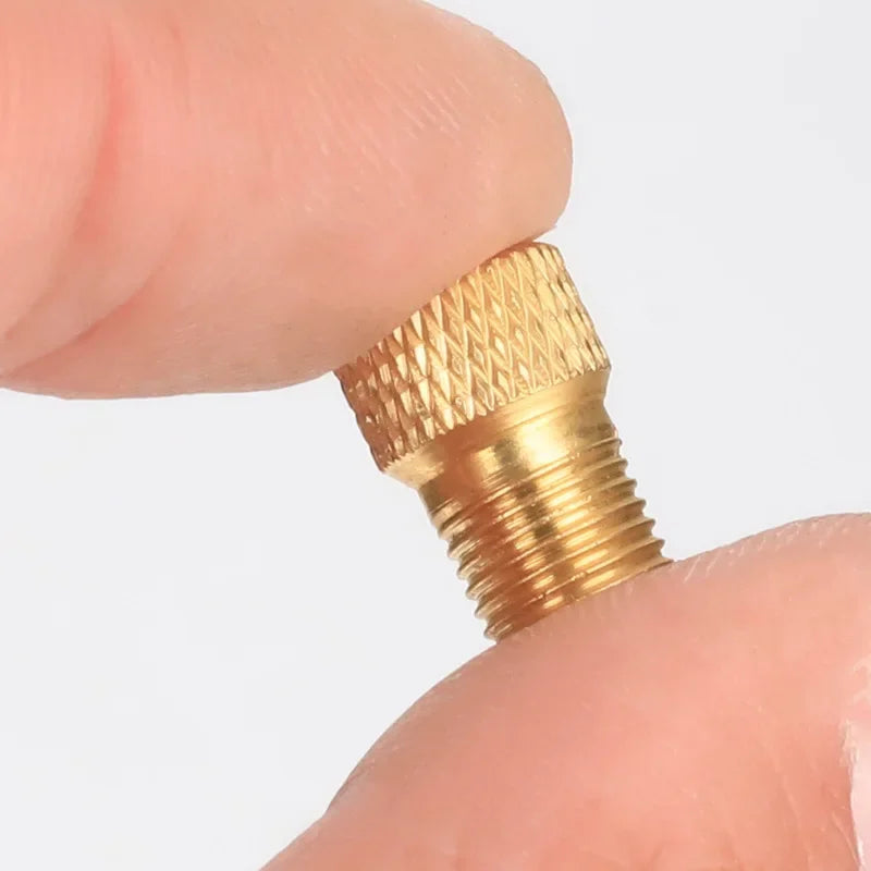 Bicycle Presta To Schrader Adapter Bike Tire Valve Adapter Copper Golden Bicycle Pump Tire Valve Connectors F/V To A/V Converter