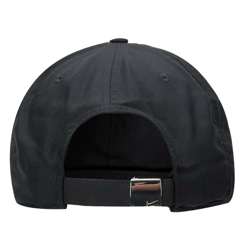 Nike Logo Solid Color Decoration Polyester Fiber Baseball Cap Unisex Couple Style Black Fb5372-010