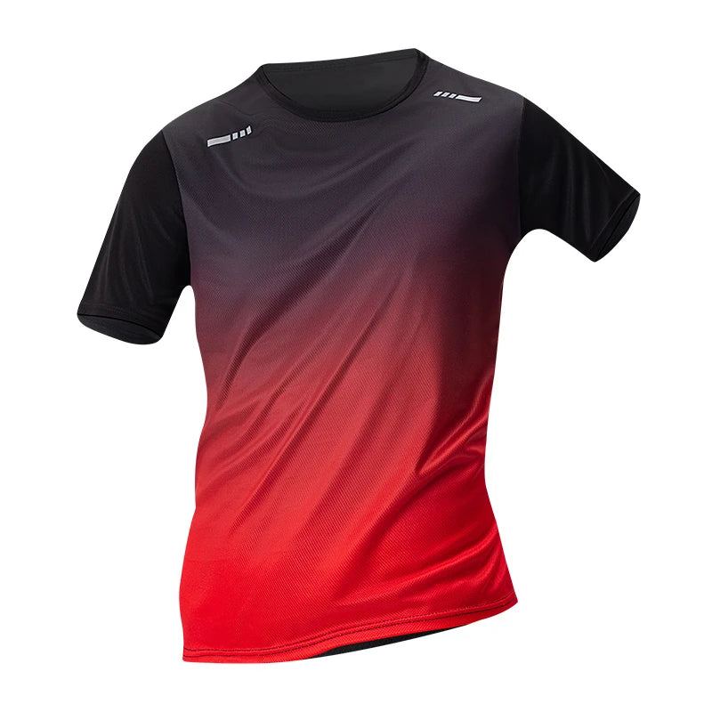 Simple Fashion Gradient Sports T Shirts For Men Summer Casual Short Sleeve 3D Printed Running T-shirts Loose Breathable Tees