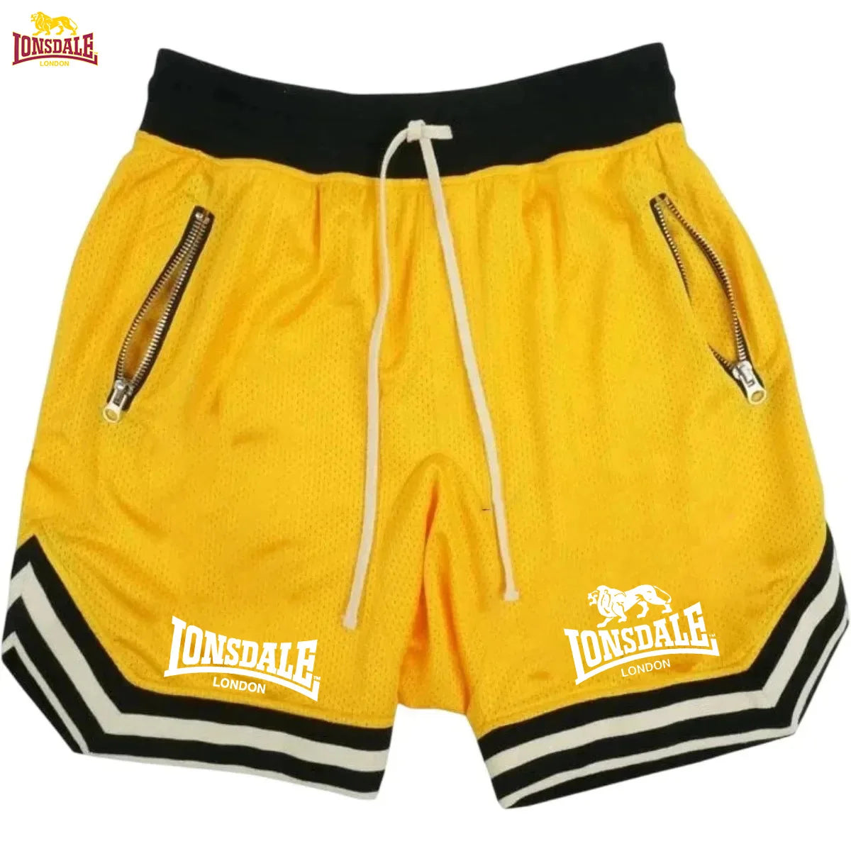 LONSDALE 2026 Novos Shorts de Basquete Esportivos Masculinos de Verão Casuais Soltos Respiráveis em Tela Moda Hip Hop