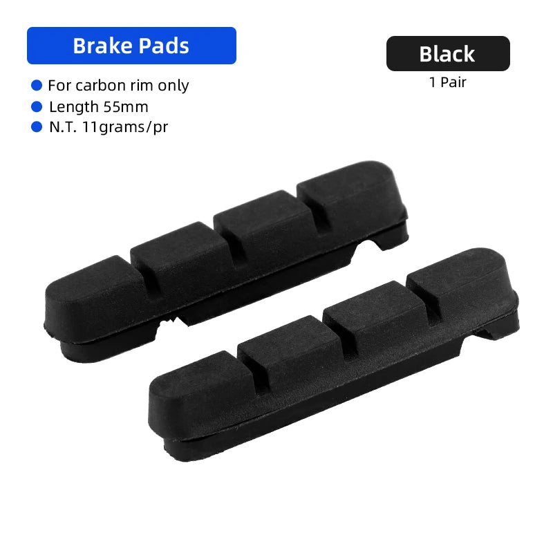 Deemount Carbon Rim Brake Pads Cork Compound Road Bike Caliper Braking Inserts for Carbon Wheel Low Rim Wear All Weather Use