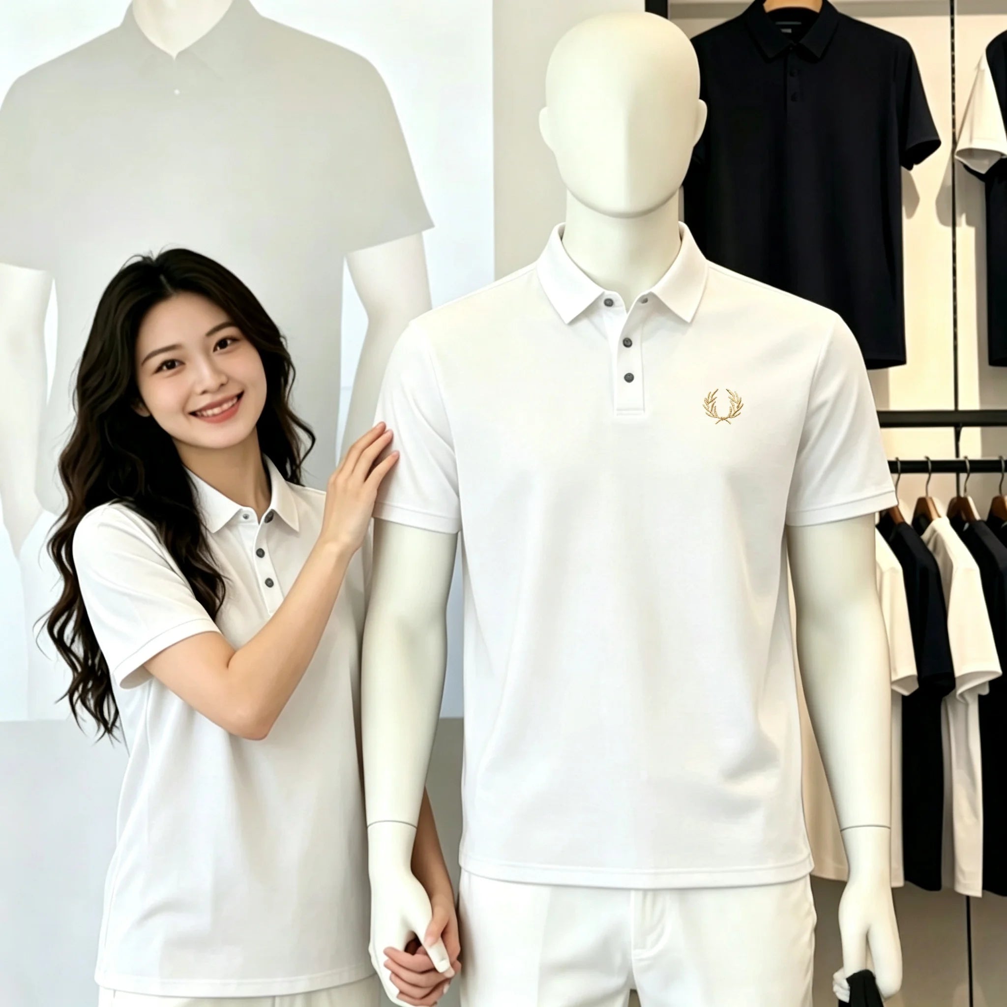 100% pure cotton 2026high-end brand men's short sleeve polo shirt summer fashion luxury wheat embroidery golf top casual T-shirt