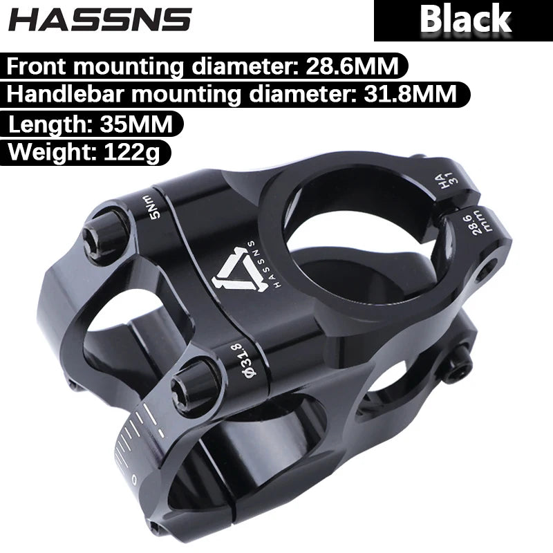 HASSNS MTB Handlebar Stem 31.8mm Road Bike Mountain Bicycle Bridge Short Power Aluminum Alloy Ultralight High-strength Short