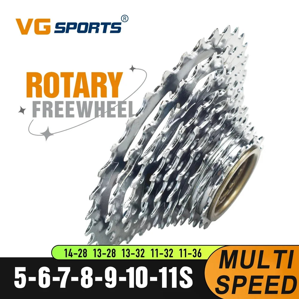Vg Sports Bicycle Spinning Flywheel 5/6/7/8/9/10/11 Speed Bicycle Threaded Freewheels 14-28T 13-28/32T 11-32/36T Discs