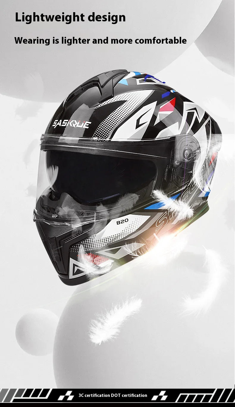 New Flip Up Motorcycle Helmet Dual Lens Sun Visor DOT Certified Bluetooth Compatible Unisex Adult Motorbike Full Face Helmet
