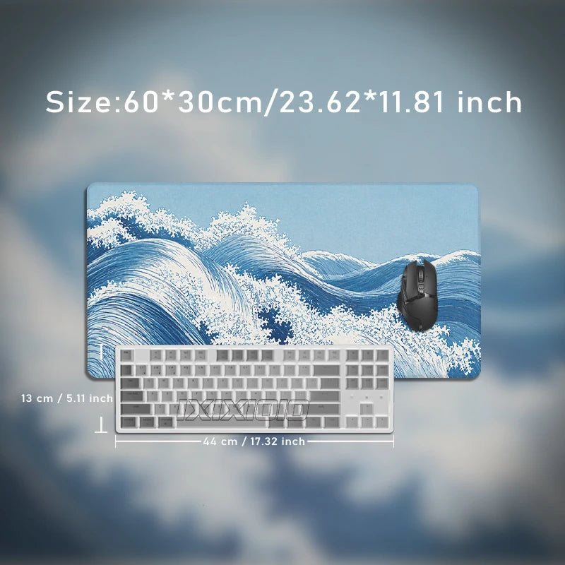 Mouse Pad Blue Ocean Waves Gaming XL Home Custom Large Mousepad XXL Playmat Office Carpet Natural Rubber PC Mouse Mats