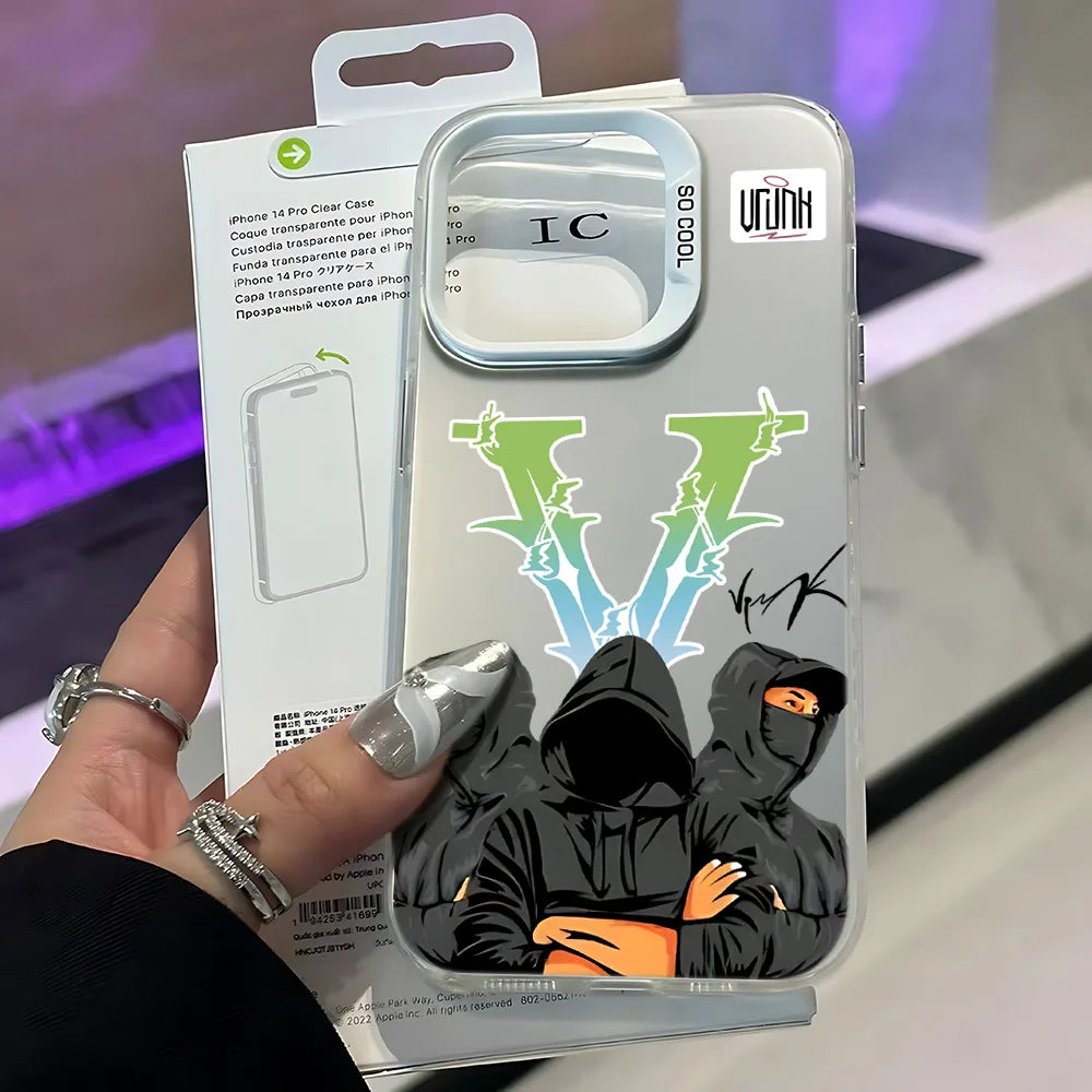 Streetwear Vlone Style Case For iPhone 17 16 15 14 13 12 11 Pro Max Plus Hip Hop Goggles Man Cool Graphic Shockproof Soft Cover