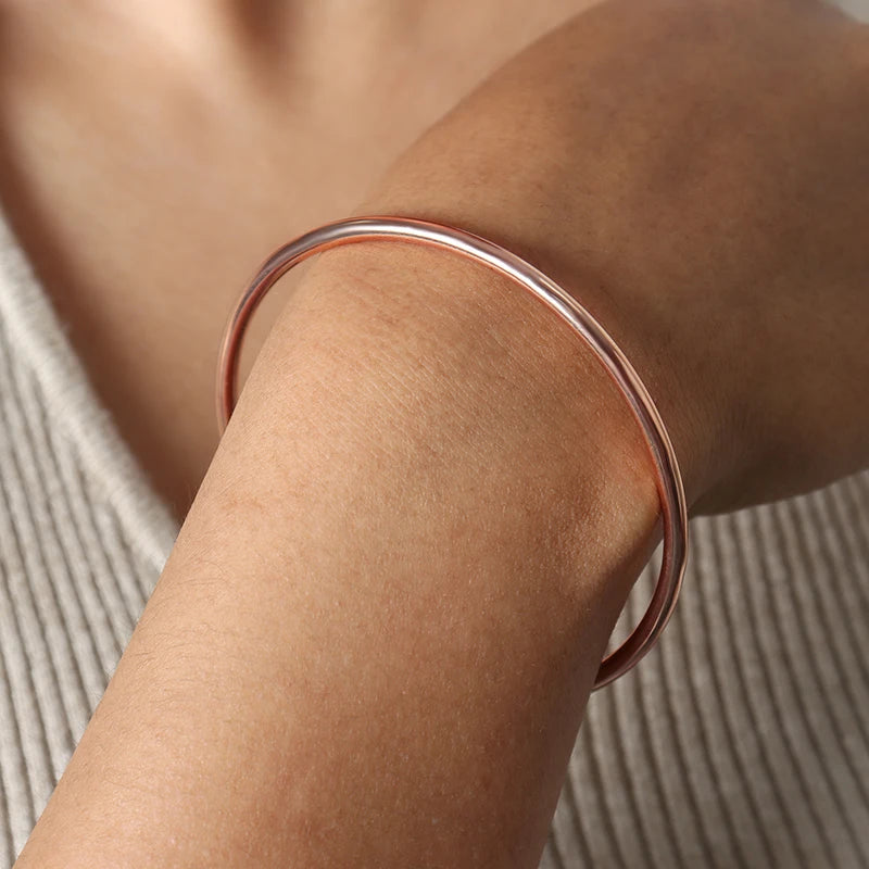 Fashionable Stainless Steel Bracelet For Women Round Minimalist Elegant Gold Color Bracelet Women's Accessories Popular Jewelry
