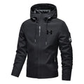 Men's Spring Autumn Streetwear Hooded Jacket 2026 New Casual Zip Up Loose Coat Outdoor Hiking Jogging Activewear Windbreaker