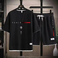 2026 New Trend Hot Summer Sports Suit Modern Casual Suitable for Men Breathable T-shirt Shorts Two-piece Casual and Fashionable