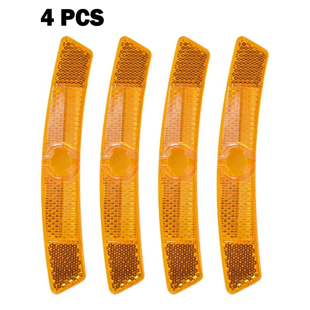 Bicycle Reflective Strips Spoke Reflector Indoor Office Outdoor Garden White Yellow 125*20mm Replacement Accessories