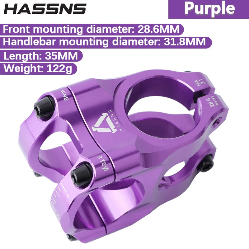 HASSNS MTB Handlebar Stem 31.8mm Road Bike Mountain Bicycle Bridge Short Power Aluminum Alloy Ultralight High-strength Short