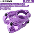 HASSNS MTB Handlebar Stem 31.8mm Road Bike Mountain Bicycle Bridge Short Power Aluminum Alloy Ultralight High-strength Short