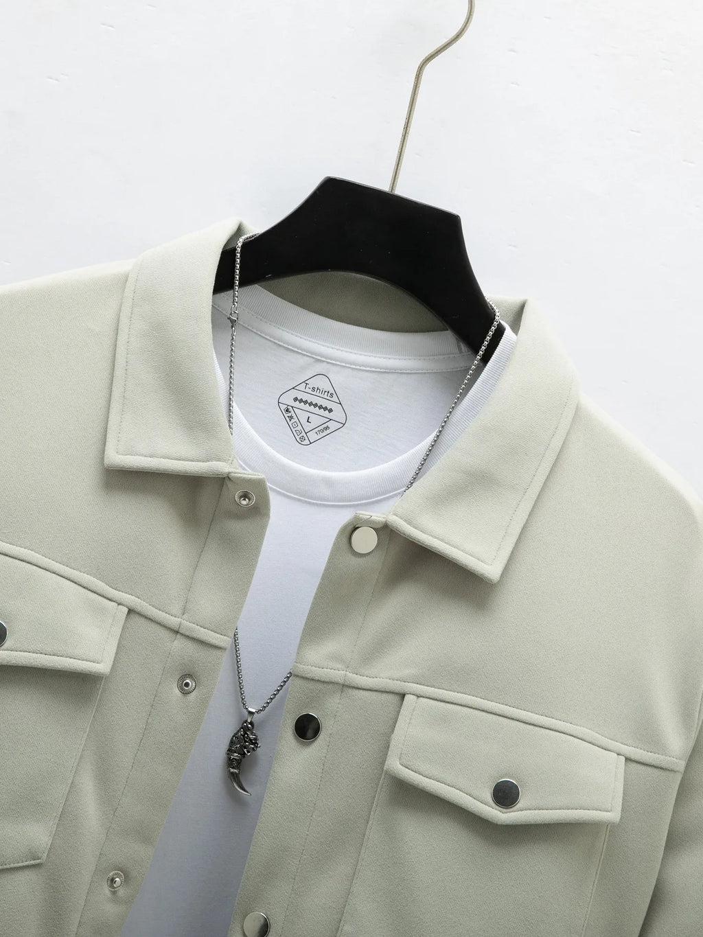 2025 new men's casual spring and autumn solid color single-breasted jacket pocket long-sleeved coat