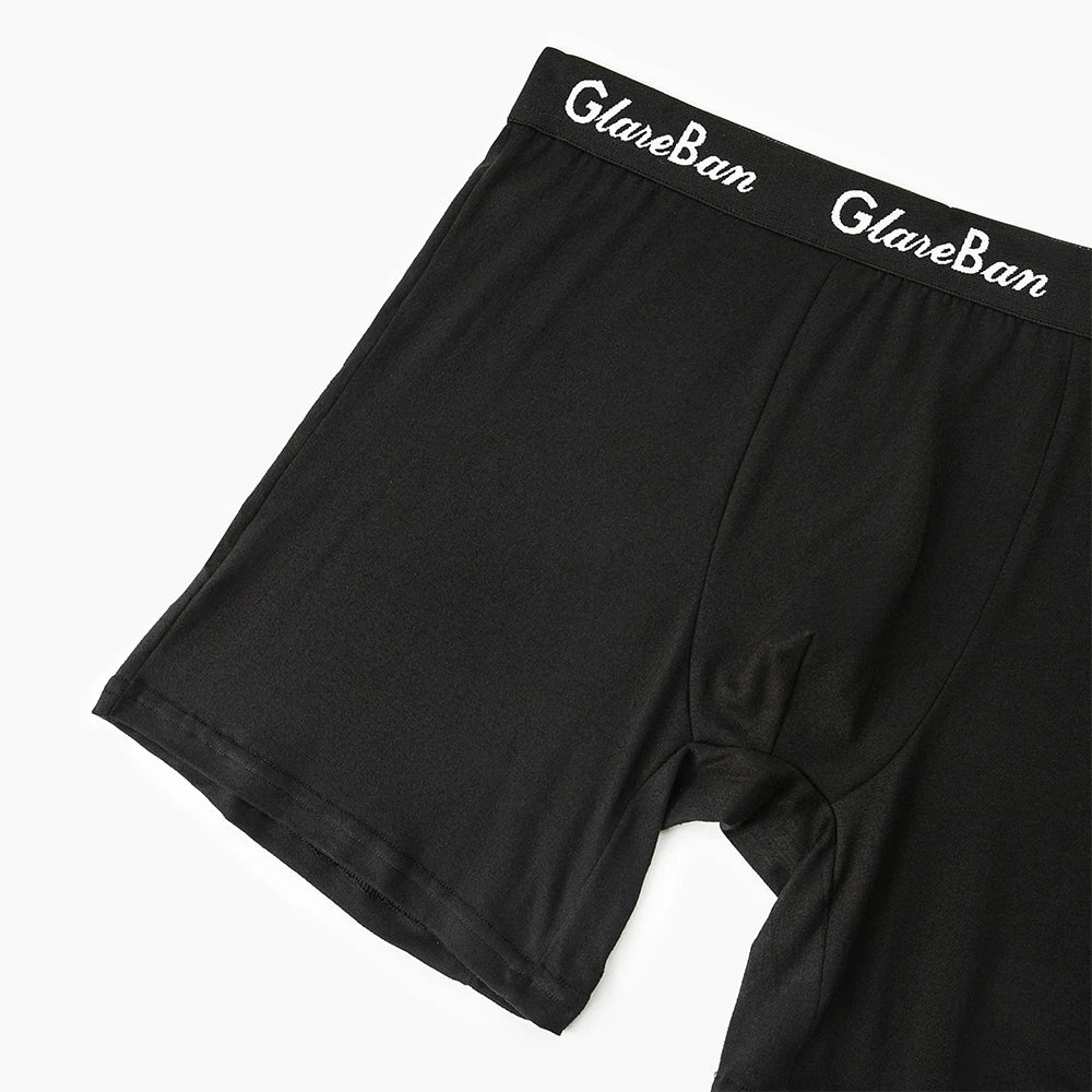 10Pcs Black Mens Mid Length Boxer Briefs Ultra Soft Breathable Stretch Comfort Underwear for Daily Commute Home Gym