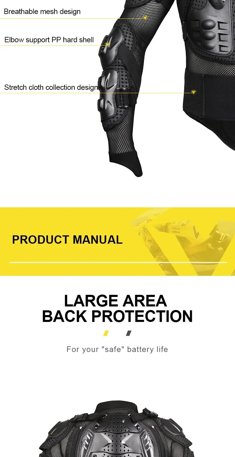 Sulaite Motorcycle Jacket Racing Riding Armor Protector ATV Motocross Body Protection Jackets Enduro Clothing Protective Gear