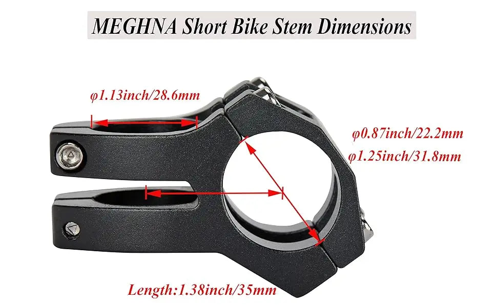 ZUKKA Black MTB 31.8mm  Short Bike Stem 35mm Mountain Bike Handlebar Stem for Most Bike Road Bike MTB BMX Bicycle Pieces