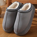 Comfort Thick Bottom Cotton Slippers Women 2025 Winter Warm Thick Plush Non Slip Furry Clogs Shoes Embroidery Suede Snow Boots