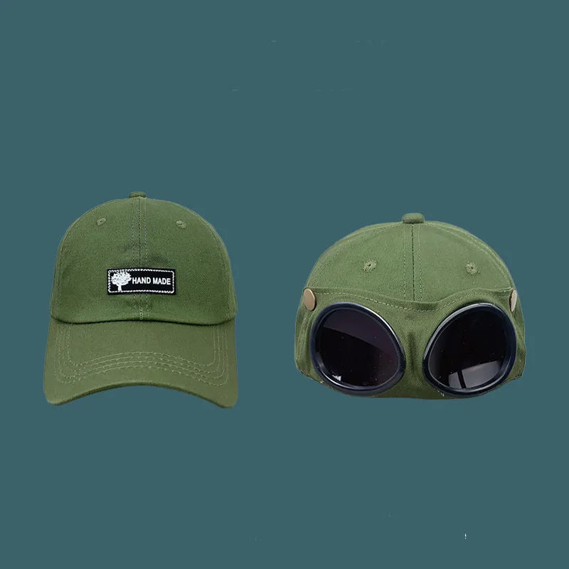 Aviator Hat Korean Adult/Child Version Personality Glasses Cap Sunglasses Sunshade Spring Summer Versatile Tide Baseball Cap