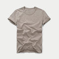 3018 Summer Fashion Short Sleeve Thin T-shirt Solid Color Simple Classic Soft Cozy Round Neck Slub Cotton Men's Casual Tops Tees