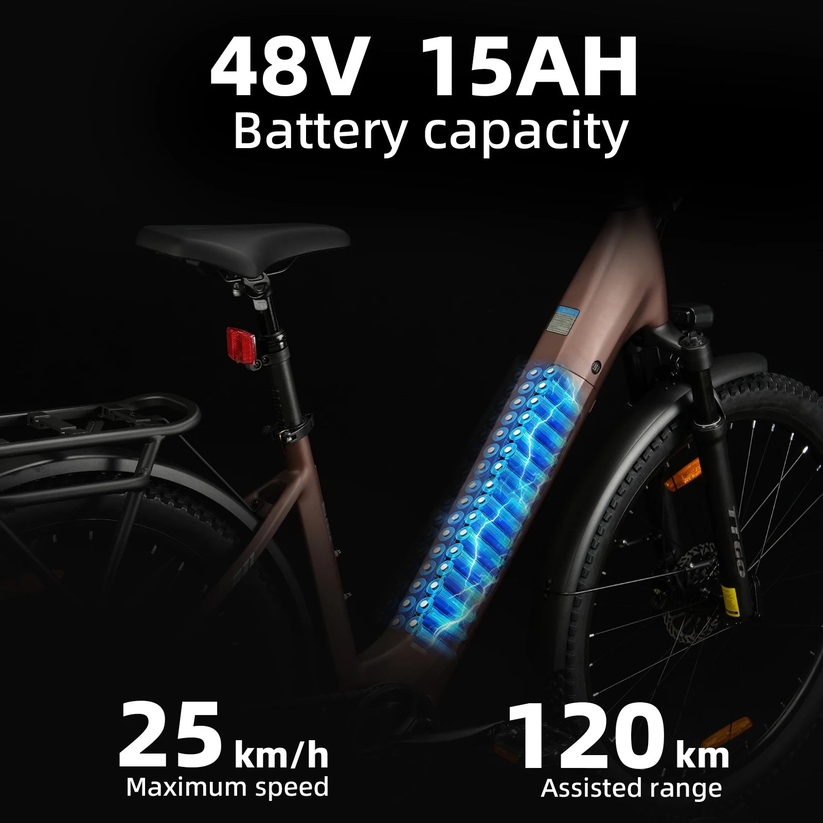 Electric Bicycle 250W48V 7-Speed CityTTGO Z3 EBike Adult Urban Commuting Pedelec CE EN15194 Compliant E-Bike