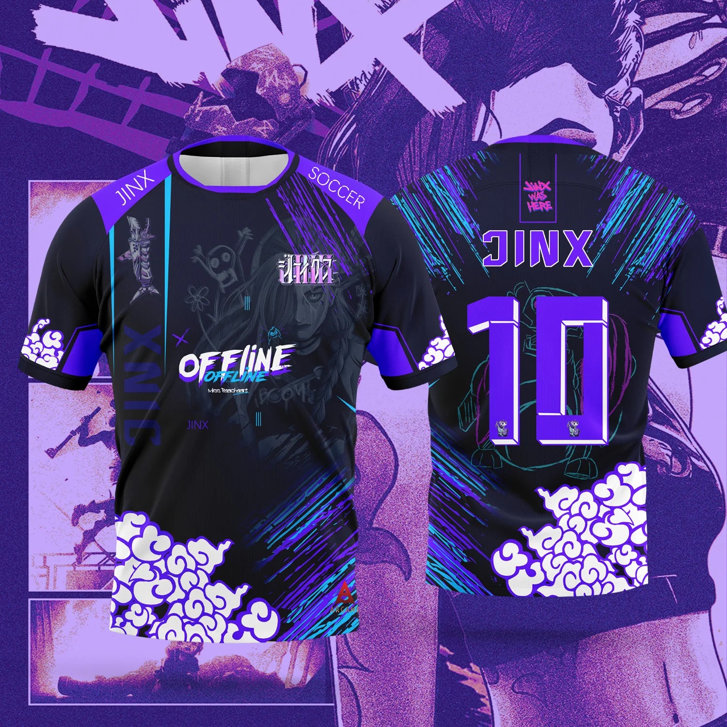 2026 New Arrival: Anime arcane jinx Jersey - Men's and Women's Casual Sports T-Shirt for Manga Lovers