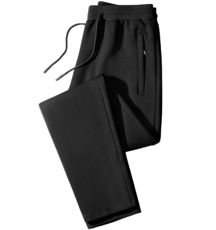 Men's Casual Straight Leg Pants Spring Autumn Loose Fit Fce Lined Bla ey Versatile Winter Trendy Brand Sweatpants