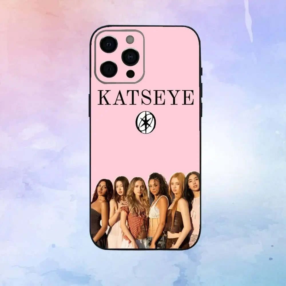 Hot Music K-KATSEYE Phone Case  For iPhone17,16,15,14,13,12,11 Plus,Pro Max Soft Black Cover