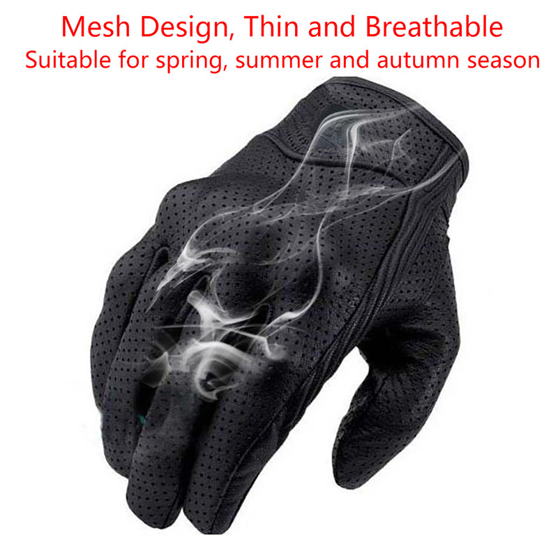 Motorcycle Gloves black Racing Genuine Leather Motorbike white Road Racing Team Glove men summer winter