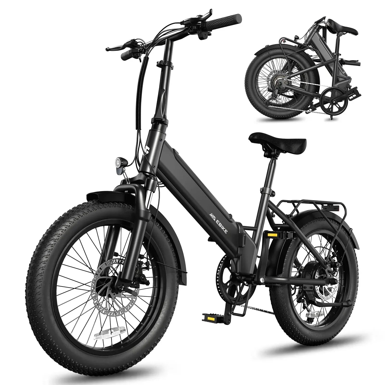 EU Stock F00B 20" Foldable Fat Tire Electric Bike: 36V 630W Rear Hub Motor Ebike
