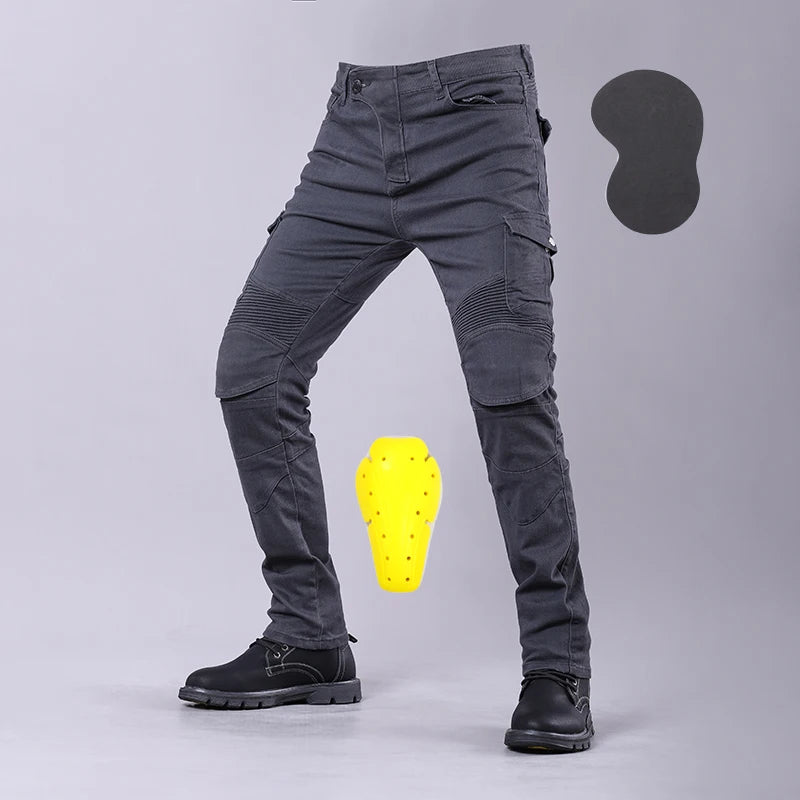 New Motorcycle Riding Pants Outdoor Men Women Leisure Elastic Moto Jeans Motorbike Trousers With Knee Hip Pads Protective Gear