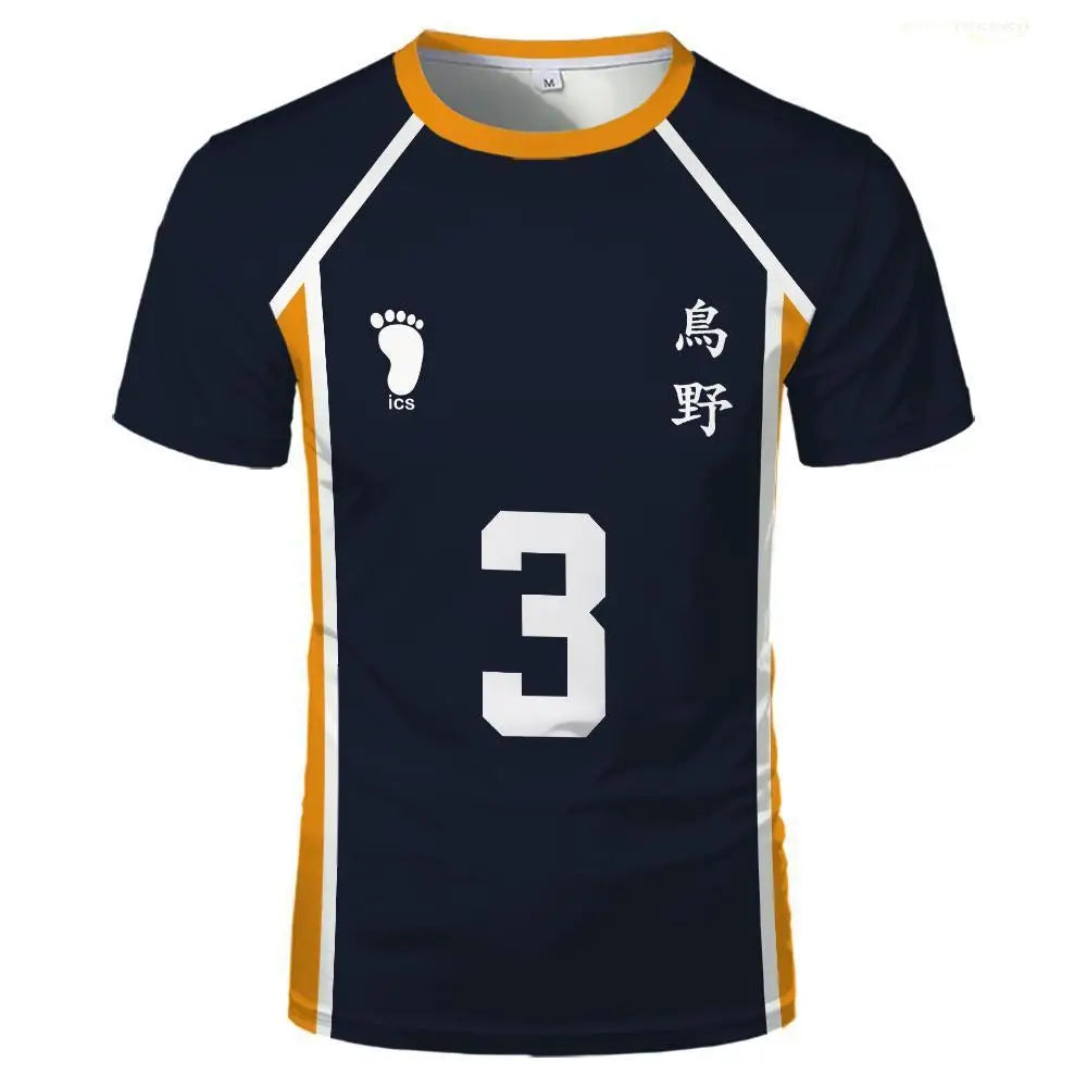Anime Haikyuu Role Play Jersey Karasuno High School Volleyball Club Hinata Shoyo Kageyama Sportswear Jersey Unisex Crew Neck Top