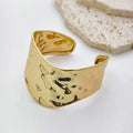 New Geometric Metal Wide Cuff Open Bangle Jewelry Accessories Fashion Personalized Design Metal Glossy Bracelets for Women