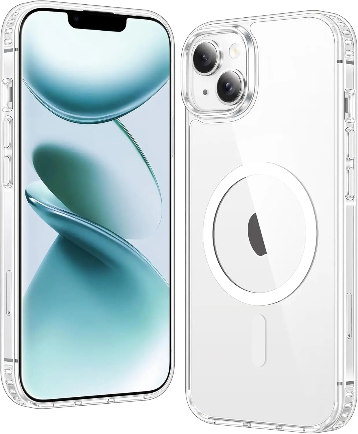 Original Magnetic Transparent Phone Case, Silicone Case for iPhone 17 Air 16 15 14 13 Pro Max Plus 16E Magsafe