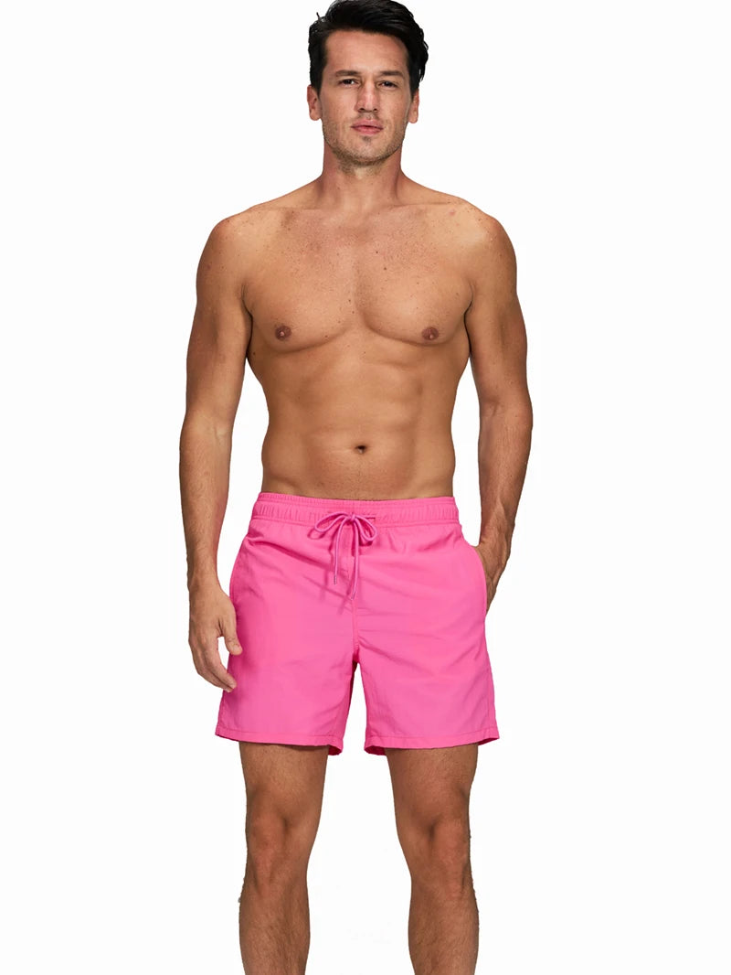 Datifer Brand Summer Men Shorts Fashion Nylon Solid Mesh Liner Traje De Baño Drawstring For Swimsuits Male Surf Sports Shorts