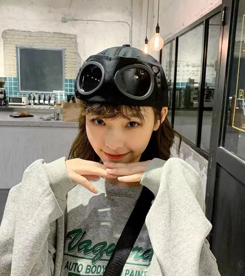 Aviator Hat Korean Adult/Child Version Personality Glasses Cap Sunglasses Sunshade Spring Summer Versatile Tide Baseball Cap
