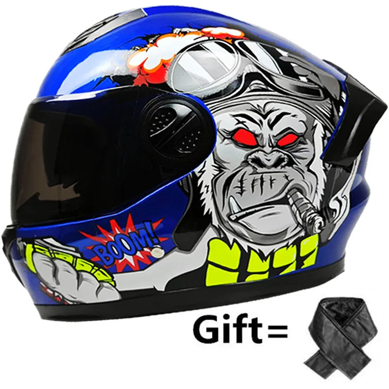 Motorcycle Helmet Casco Moto Motorbike Double Lenses Full Face Helmet Motorcycling Racing Helmet Casco Moto Casque